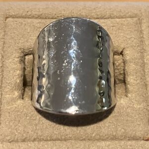 Hammered Silver Tone Ring